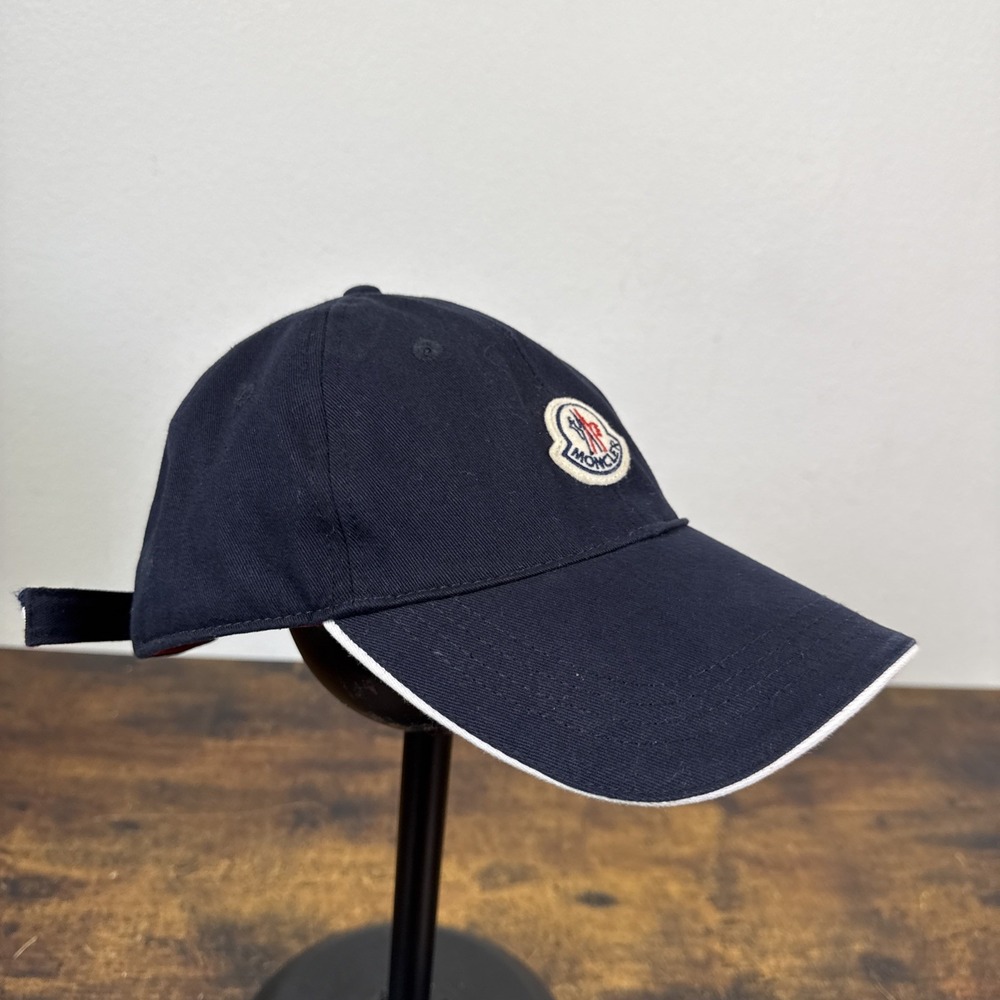 Moncler Berretto Baseball Cap Navy Logo Patch Adjustable Cotton Hat C10910020900